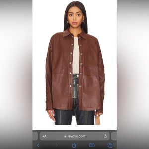 Free people Easy Rider Faux Leather Shacket in Desert Topaz